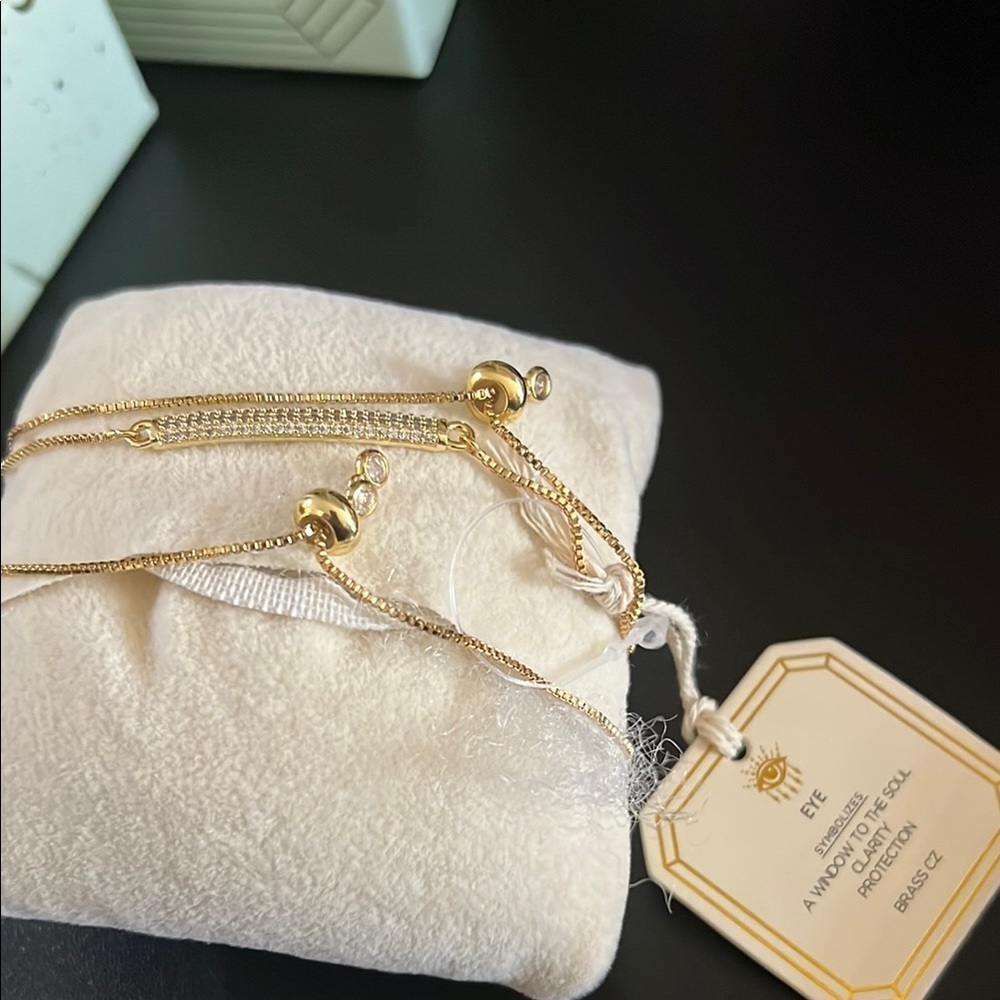 Gold and Blue Minimalist Bracelet Collection - Picture 2 of 3